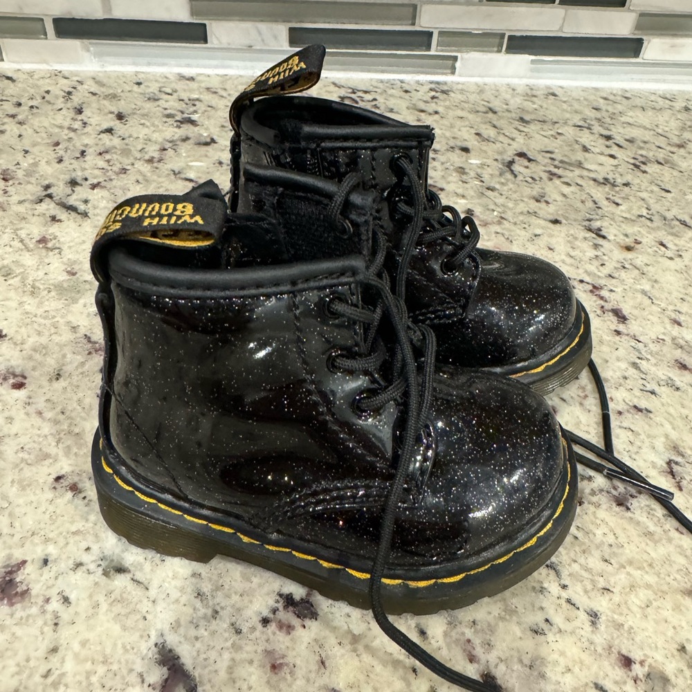 Baby or toddler Dr. Martins glitter shoes